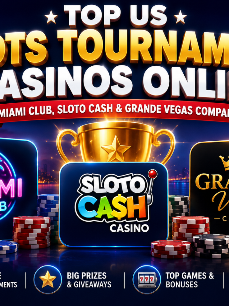Top US Slots Tournament Casinos Online – Miami Club, Sloto Cash & Grande Vegas Compared