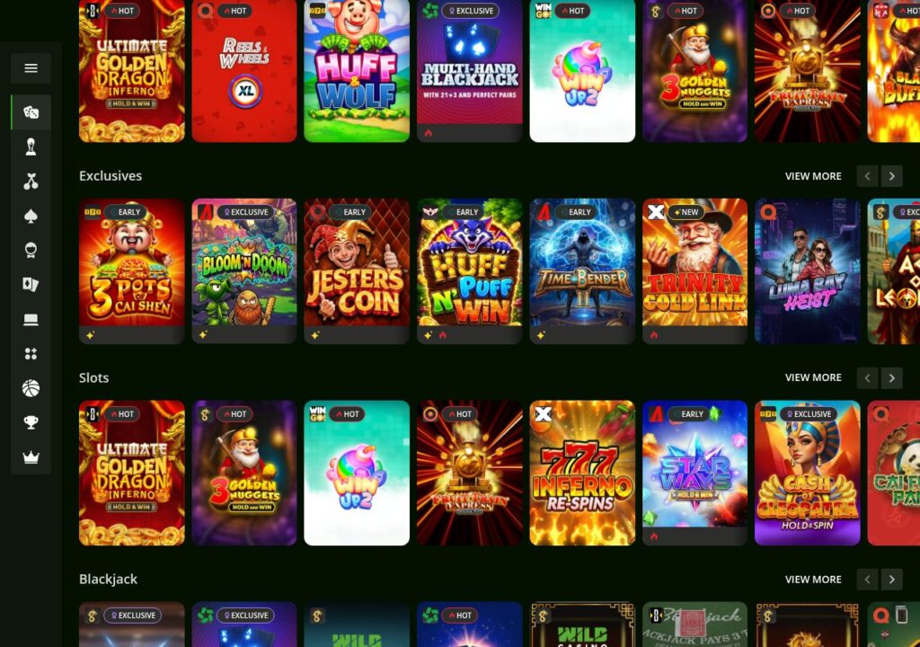 Wild Casino casino games lobby